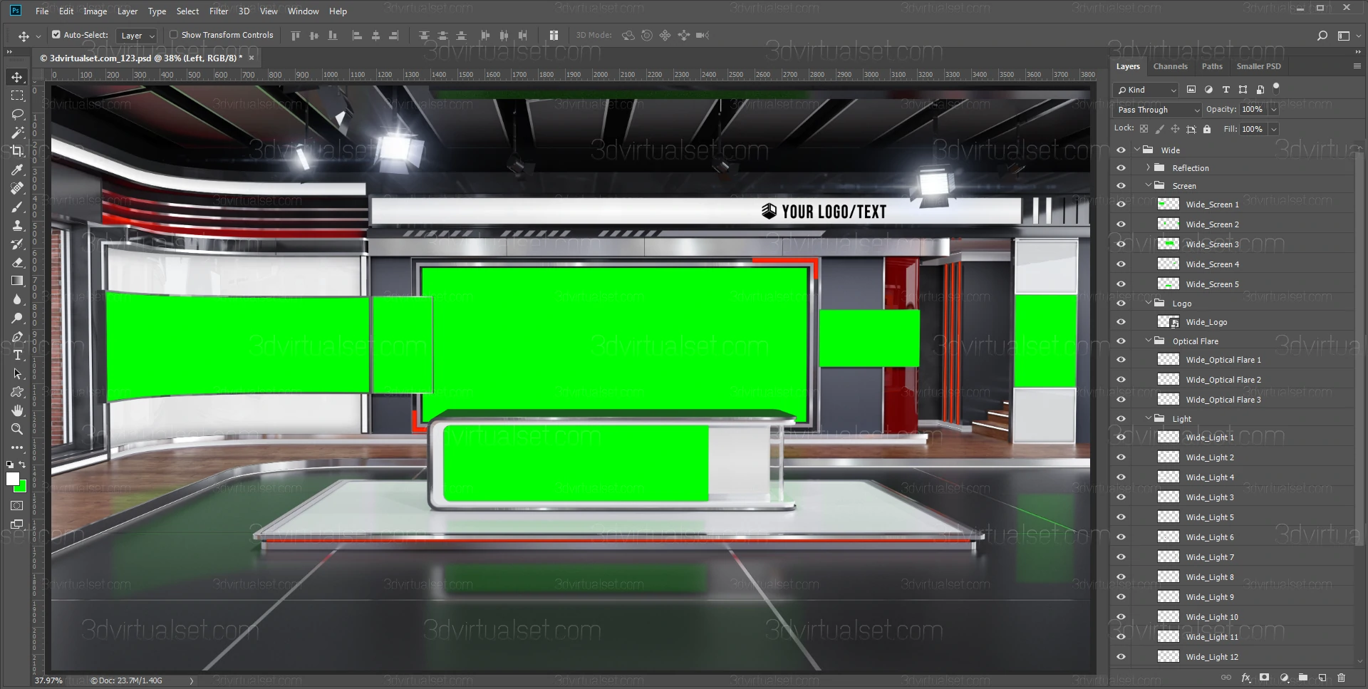 Virtual Set 123 for Photoshop Templates